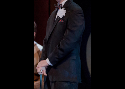 Completed costume showing suit jacket alterations