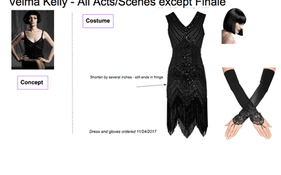 Musical Theatre Costume Plan