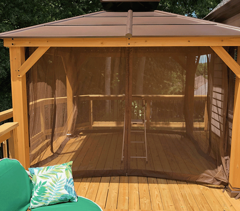 Altered Net Curtain for a Smaller Gazebo