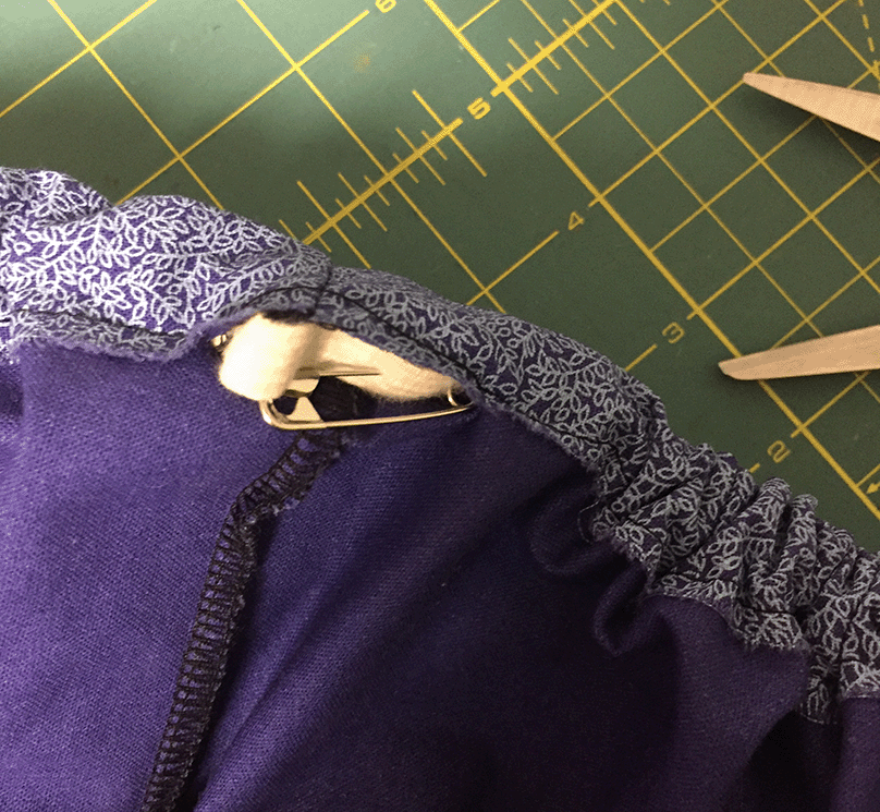Applying the elastic for the 30-minute peasant skirt
