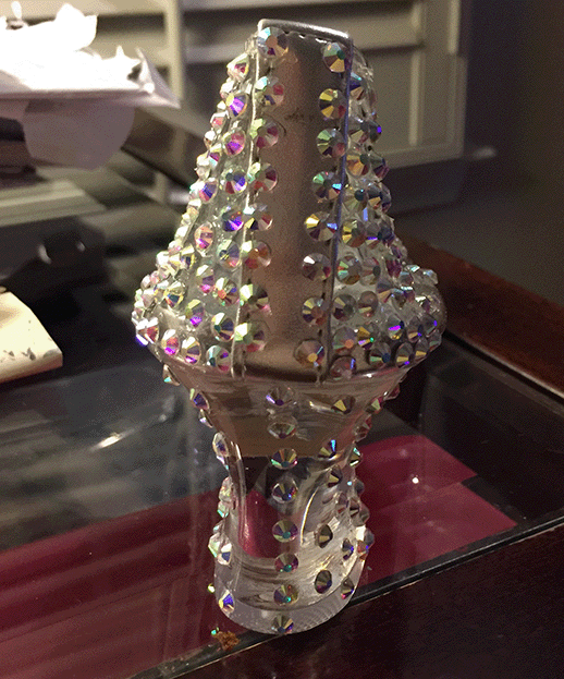 Back view of stoned Cinderella slipper